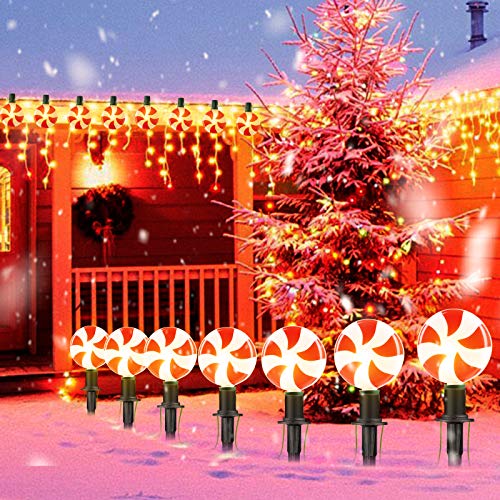 Christmas Lollipop Pathway Lights Outdoor- Plug in