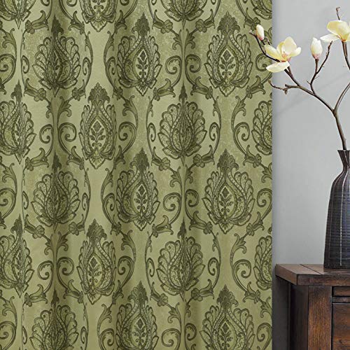 Simple Classic Window Curtain Panel Drape w/ Attached Wave Valance 2pcs Set  54x84"