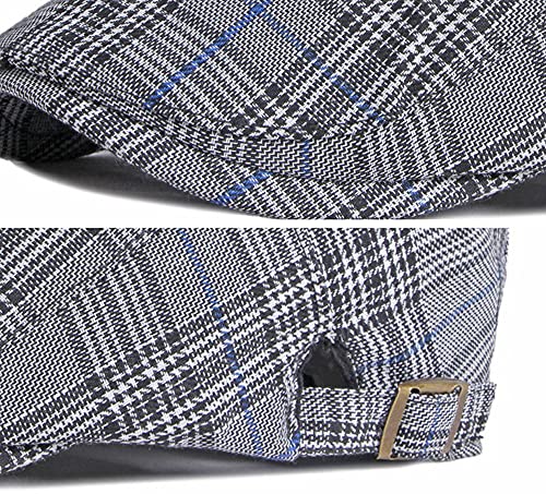 2 Pack Men's Cotton Flat Cap Ivy Gatsby Newsboy Hat (M)