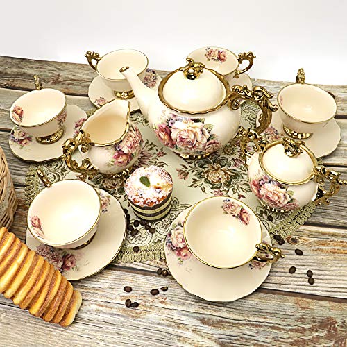 15 Pieces British Porcelain Tea/Coffee Set- Big Tea Cup