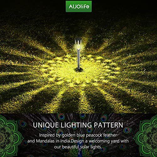 12Pack Garden Solar Lights Decorative, 8H Waterproof, Anti-Deform Stainless Steel