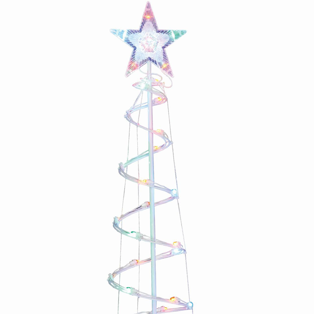 6' Light-Up LED Multicolor Spiral Christmas Tree, 80 Lights