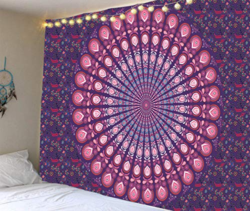 Psychedelic Mandala Wall Hanging Tapestry (51 x 60 Inches)