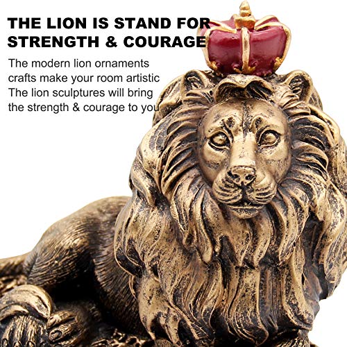 Lion King Figurines Statue, 5''H Office Desk Decoration, Nordic Style Collectible Figurines,