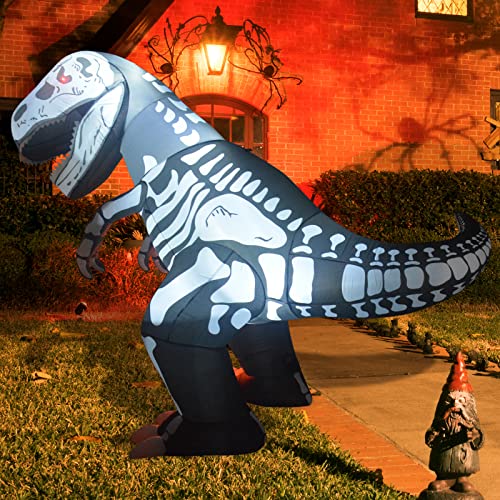 6.5ft Halloween  Inflatable Skeleton Dinosaur w/  Build-in LEDs