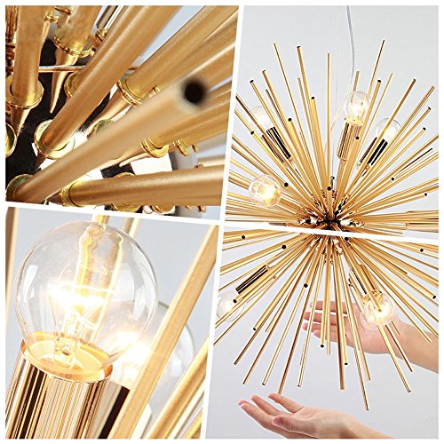 Sputnik Chandelier Mid-Century 12-Light Golden Pendant Light