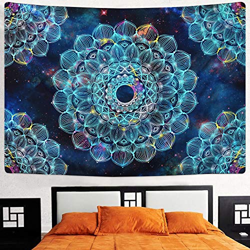 Blue Floral Mysterious Flower Tapestry for Wall Decor