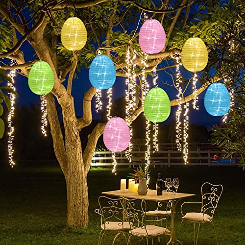 Easter Decor -19.5ft 48 LEDs of 8 Pcs Lantern String Lights