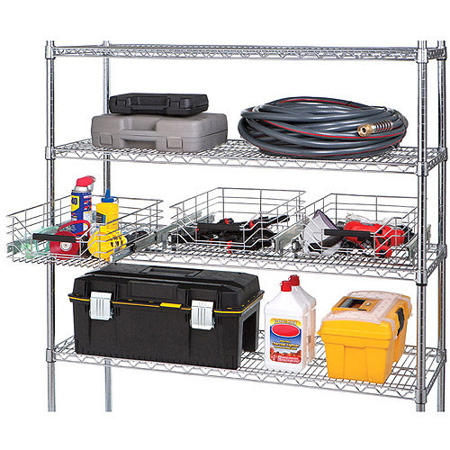 Pull-Out Sliding Cabinet Drawer Organizer, Silver