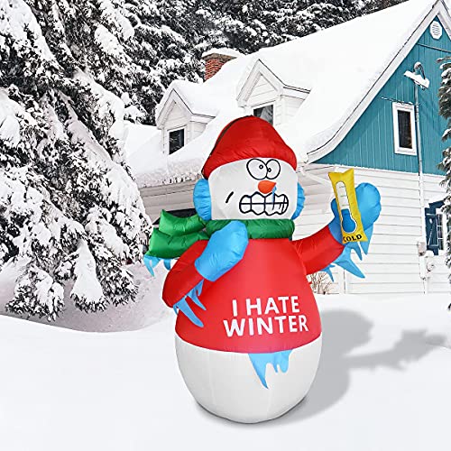 6ft Christmas Snowman Inflatable with Built-in LEDs