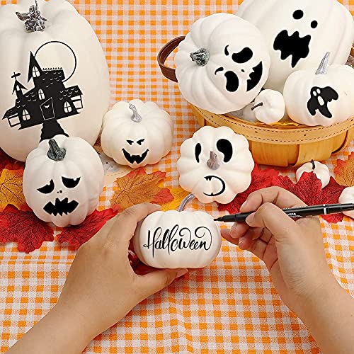 12P-16 PCS Artificial Pumpkins for Fall Halloween Thanksgiving Home Decoration