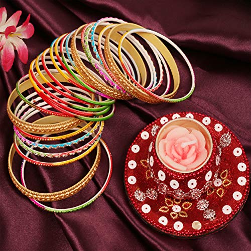 24 Set Gorgeous Rainbow Indian Bollywood Colorful Bangle Bracelet Collection