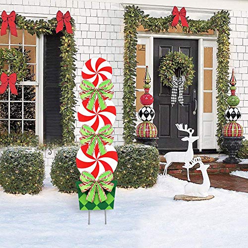 Candy Christmas Decorations 44" Peppermint Christmas Yard Stakes