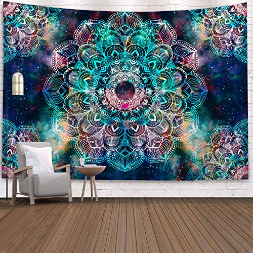 Psychedelic Mandala Wall Hanging Tapestry (51 x 60 Inches)