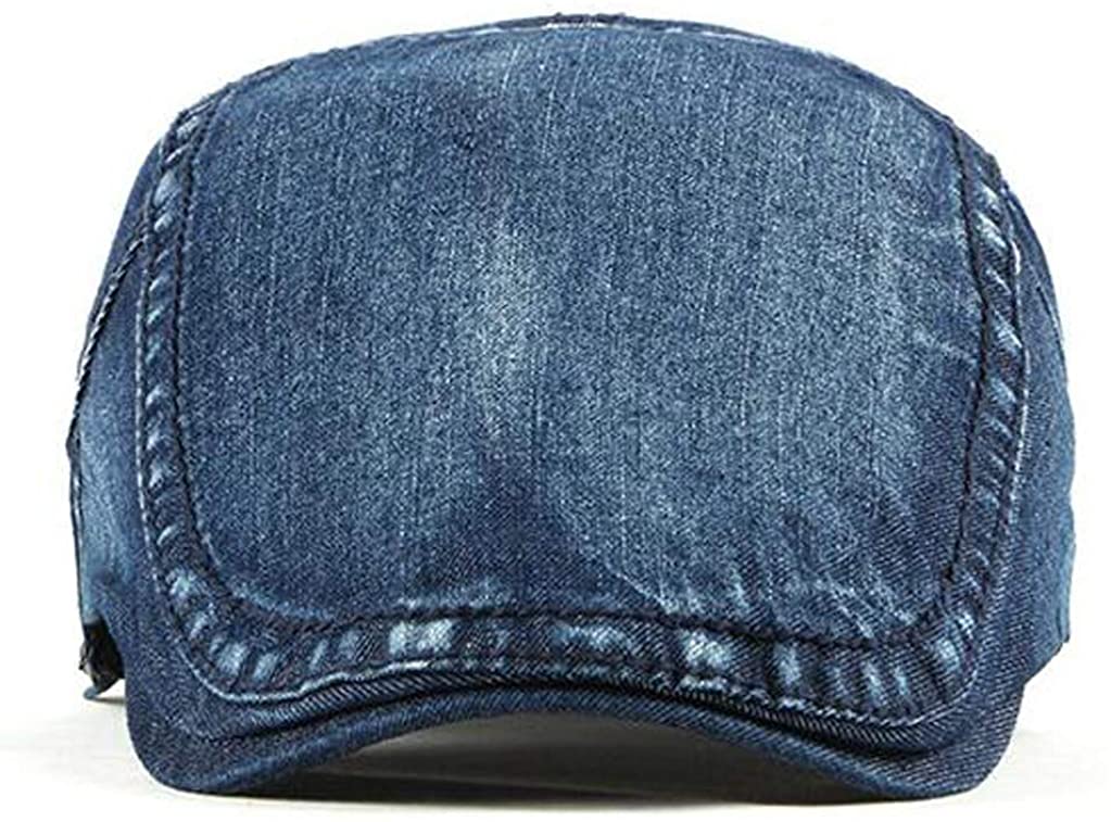 2 Pack Mens Denim Cotton Newsboy Cap Ivy Gatsby Driving Hunting Cabbie Hats