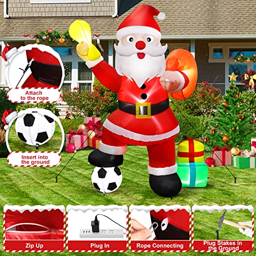 6 FT Christmas Inflatables Santa Claus  w/ LEDs