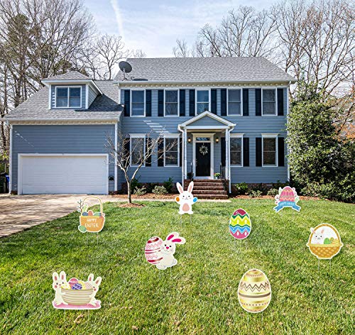 Pack of 8 Easter Yard Signs Decorations