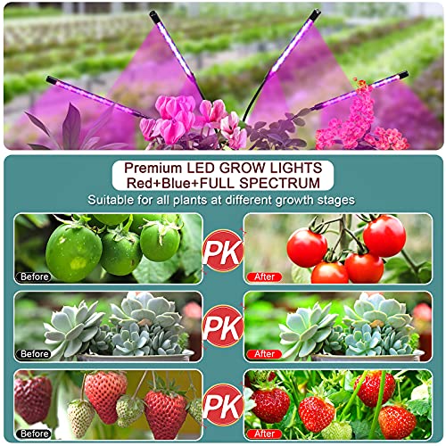 LED Grow Lights for Indoor Plants Full Spectrum Plant Light, 15-60 inches Adjustable Tripod Stand