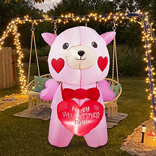 4 FT Llama w/ Built in LED Heart Inflatable Valentines Day Decoration