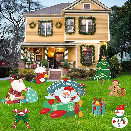 Pack of 8 Christmas Yard Signs Decorations