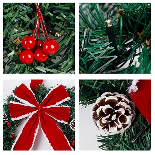 Set of 3 Lighted Christmas Wreaths