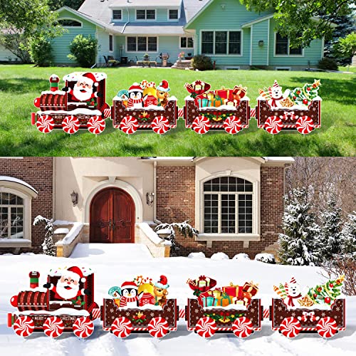 Large Size 79.13" Christmas Train Yard Decorations