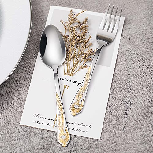 20 Piece Stainless Steel Golden Flatware Set for 4