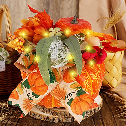 Thanksgiving Decorations Pumpkin with Plastic Succulents