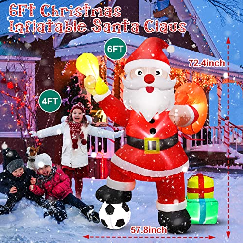 6 FT Christmas Inflatables Santa Claus  w/ LEDs