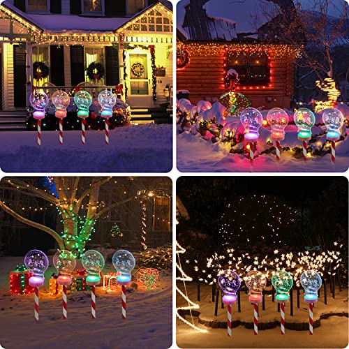 4 Pack Color Changing Christmas Solar Pathway Lights