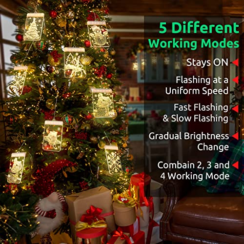 Christmas  3D Twinkle Hanging Lights w/ Timer