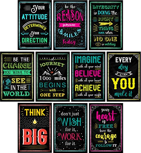 Set of 10 Creative Inspirational Quote Wall Art Motivational Posters