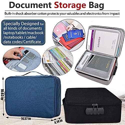 Document Organizer w/ Safe Code Lock & Storage Pouch