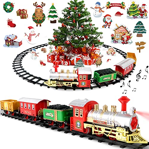 Christmas Train Sets for Under/Around The Christmas Tree Train with Lights and Sound