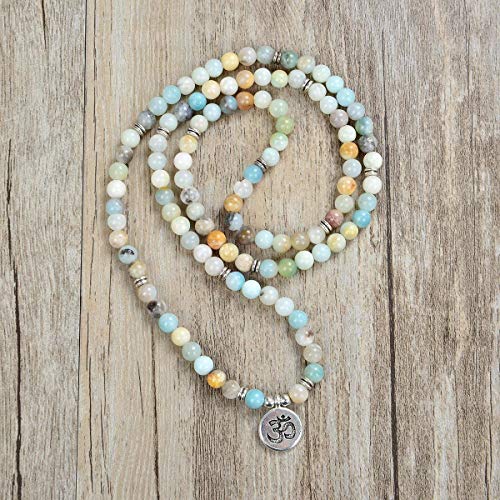 Yoga Symbol Pendant Charm 108 Mala Beads Meditation Bracelet Necklace