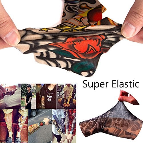 10 Pack Cool Body Arts Fake Temporary Tattoo Arm Sleeves,