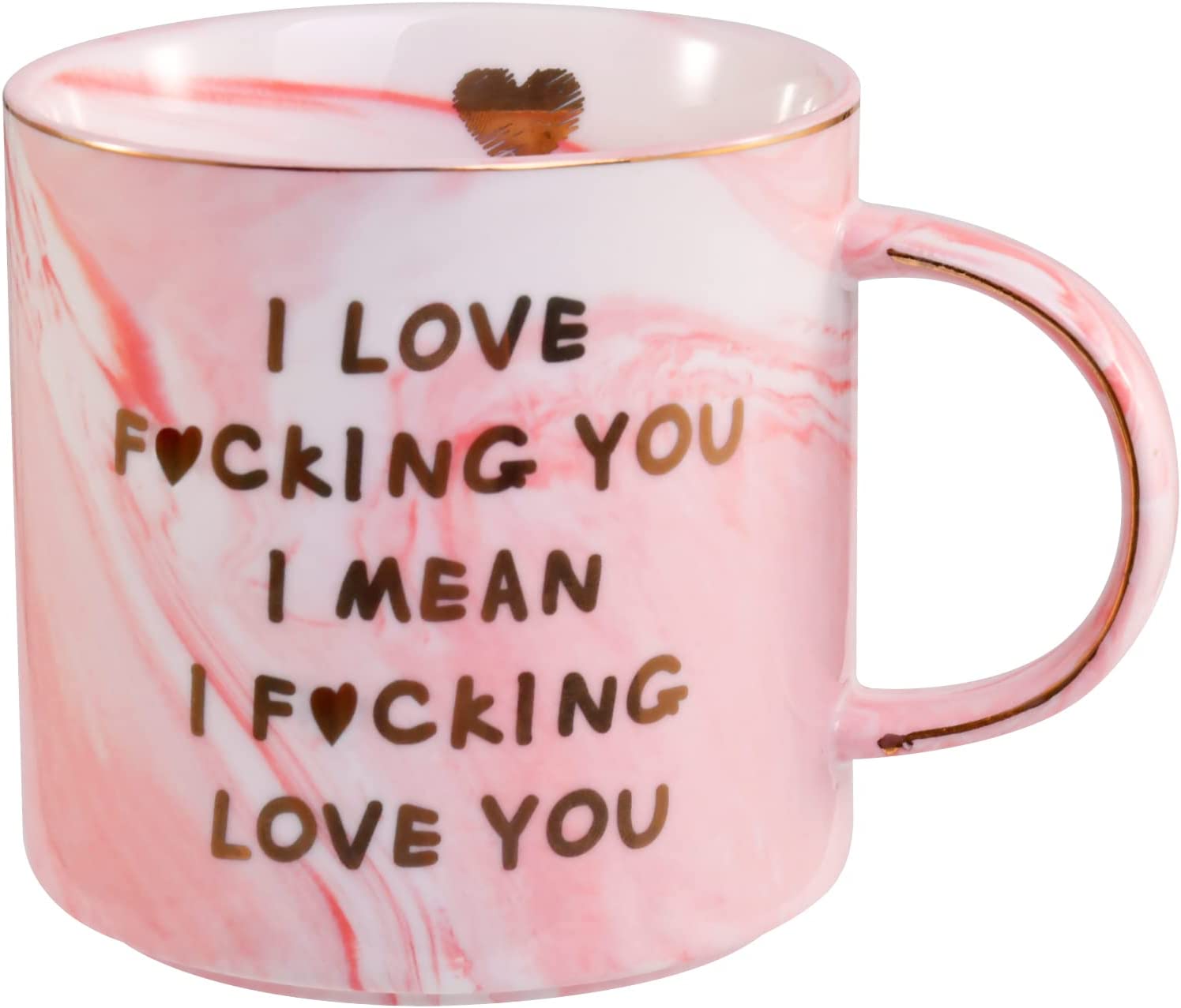 Valentines Day gifts for Her Wife Girlfriend,Coffee Mug Pink Marble Coffee Cup 12 Oz