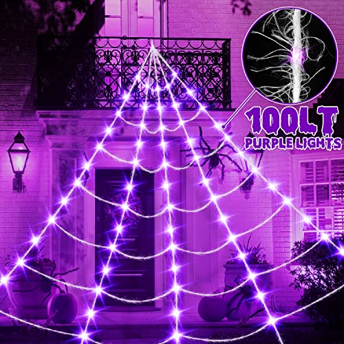 Halloween Decorations 16 Ft Spider Web String Lights