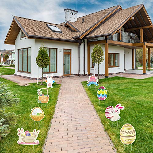Pack of 8 Easter Yard Signs Decorations