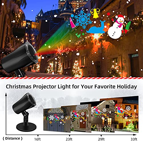 LED Light Projector w/ 360° Automatic Rotation Function for Christmas Decoration