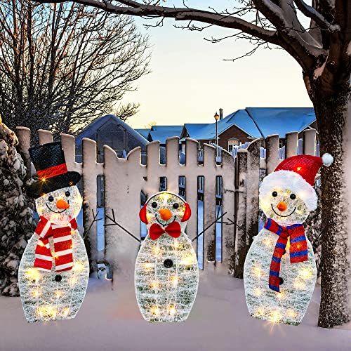 55 L Lighted Snowman Family Christmas Decoration