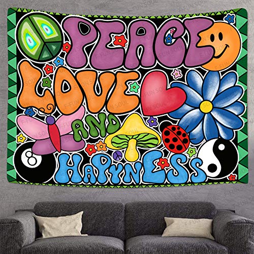 Peace Love and Happiness Tapestry