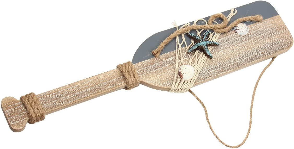 Nautical Paddle Decoration with Starfish & Shells Hanging Home Decoration