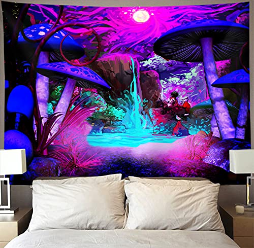 Psychedelic Trippy Smoke Mushrooms Wall Hanging Tapestry
