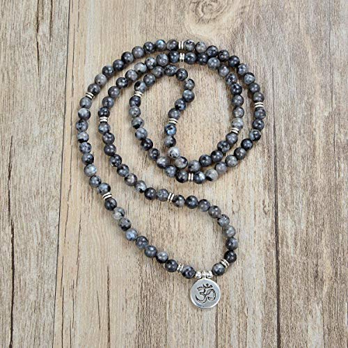 Yoga Symbol Pendant Charm 108 Mala Beads Meditation Bracelet Necklace