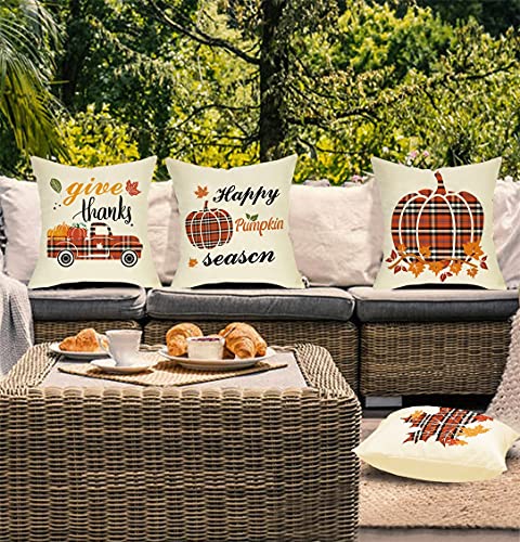 ON SALE! Set of 4 Fall Holiday Décor Throw Pillow Covers for Home 18x18 Inch