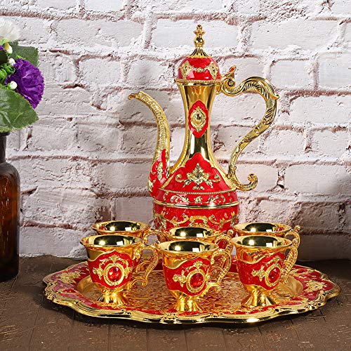 Vintage Turkish Tea/Coffee Pot  Set w/  Tray & 6 Cups