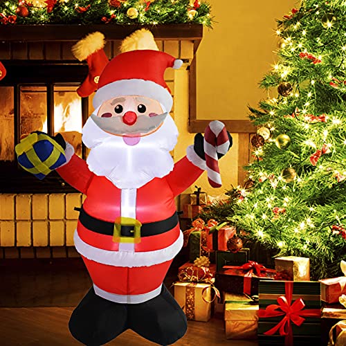 5 ft Christmas Inflatables Santa Claus with LED Lights