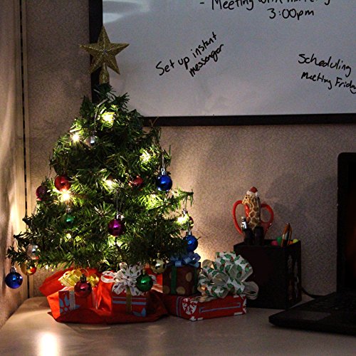 20" Tabletop Pre-lit Mini Christmas Tree Set w/ Clear LED Lights