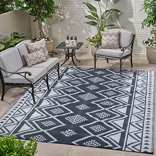 Large Modern Reversible Plastic Straw Area Rugs 5'x8'